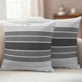 thumbnail image 1 of Pack of 2 Outdoor Pillow Covers 16x16 Inch Waterproof Gradient Grey Striped Throw Pillow Covers,Decorative Couch Pillow Shams Protectors Simple Farm Stripes Minimalist Patio Cushion Pillowcases, 1 of 8