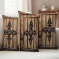 thumbnail image 1 of Pack of 2 Outdoor Pillow Covers 18x18 Inch Waterproof Farmhouse Brown Throw Pillow Covers,Decorative Couch Pillow Shams Protectors Rustic Wooden Historical Barn Door Plank Patio Cushion Pillowcases, 1 of 8