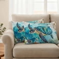 thumbnail image 1 of Pack of 2 Outdoor Pillow Covers 20x12 Inch Waterproof Turquoise Turtle Throw Pillow Covers,Decorative Couch Pillow Shams Protectors Farmhouse Coastal Starfish Seaweeds Patio Cushion Pillowcases, 1 of 8