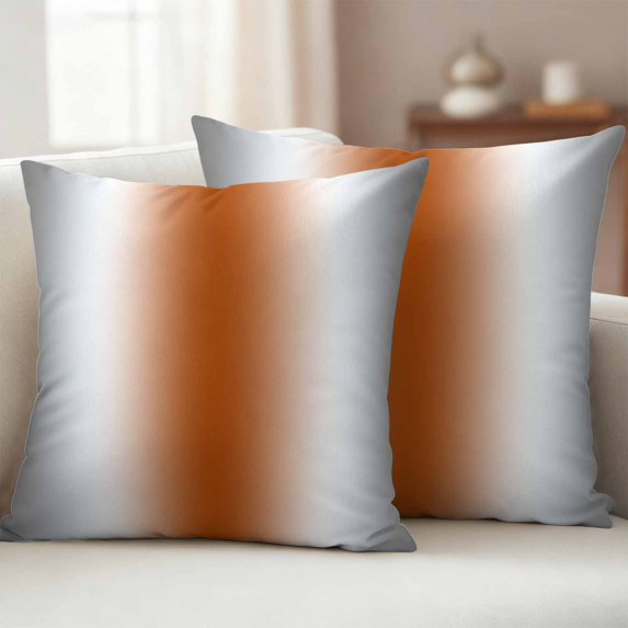 Pack of 2 Outdoor Pillow Covers 20x20 Inch Waterproof Gray Orange Throw Pillow Covers,Decorative Couch Pillow Shams Protectors Modern Gradient Geometric Pillowcases Cushion Covers for Patio Garden