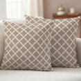 thumbnail image 1 of Pack of 2 Outdoor Pillow Covers 20x20 Inch Waterproof Modern Beige Geometric Throw Pillow Covers,Decorative Couch Pillow Shams Protectors Abstract Art Morocco Aesthetic Patio Cushion Pillowcases, 1 of 8