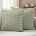 thumbnail image 1 of Pack of 2 Outdoor Pillow Covers 20x20 Inch Waterproof Sage Green Throw Pillow Covers,Decorative Couch Pillow Case Sham Geometric Flower Leaf Diamond Plaid Retro Patio Garden Pillowcases Cushion Cover, 1 of 8