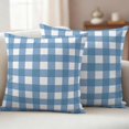 thumbnail image 1 of Pack of 2 Outdoor Pillow Covers 24x24 Inch Waterproof Blue White Plaid Throw Pillow Covers,Decorative Couch Pillow Case Sham Gradient Geometric Buffalo Checkered Patio Pillowcases Cushion Cover, 1 of 8