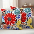 thumbnail image 1 of Pack of 2 Outdoor Pillow Covers 24x24 Inch Waterproof Spring Floral Throw Pillow Covers,Decorative Couch Pillow Case Sham Watercolor Botanical Flowers Summer Patio Garden Pillowcases Cushion Covers, 1 of 8
