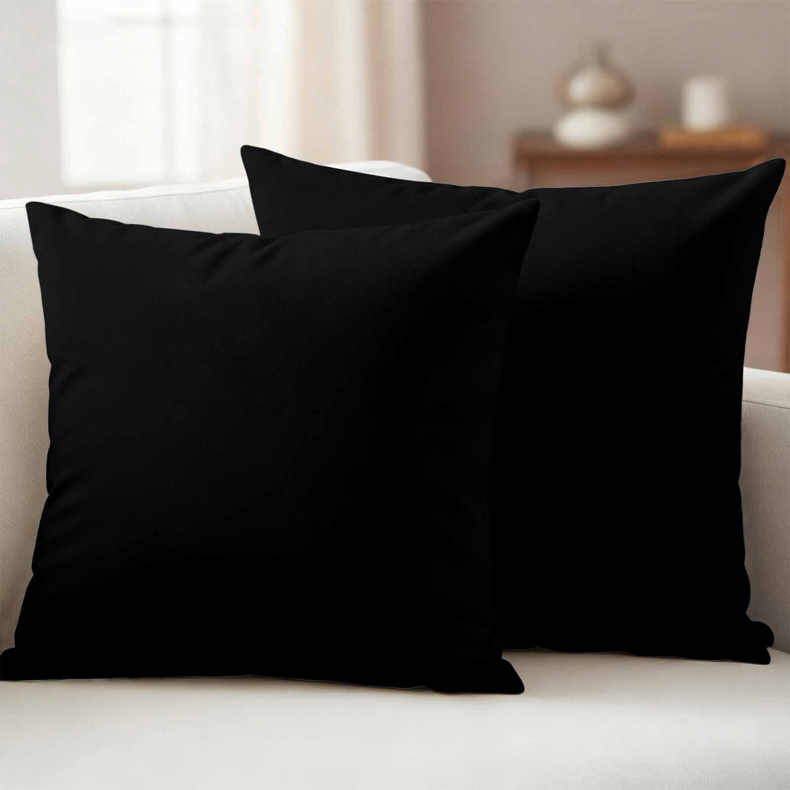 Pack of 2 Outdoor Pillow Covers 26x26 Inch Waterproof Black Throw Pillow Covers,Decorative Pillow Shams Couch Pillow Case Solid Color Farmhouse Black Pillowcases Cushion Covers for Patio Garden