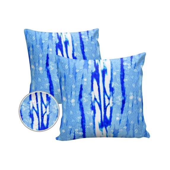 Pack of 2 Outdoor Pillow Covers, Abstract Art Blue Water Ripples Waterproof Square Throw Pillowcase Cushion Decorative Pillow Covers for Couch Patio Tent, 16x16 in