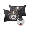 thumbnail image 1 of Pack of 2 Outdoor Pillow Covers, Abstract Bulldog Black Waterproof Square Throw Pillowcase Cushion Decorative Pillow Covers for Couch Patio Tent, 20x12 in, 1 of 6