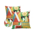 thumbnail image 1 of Pack of 2 Outdoor Pillow Covers, Abstract Cartoon Kids Yellow Orange Color Block Waterproof Square Throw Pillowcase Cushion Decorative Pillow Covers for Couch Patio Tent, 24x24 in, 1 of 6