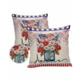 thumbnail image 1 of Pack of 2 Outdoor Pillow Covers, American Flag Daisy Vintage Linen Waterproof Square Throw Pillowcase Cushion Decorative Pillow Covers for Couch Patio Tent, 24x24 in, 1 of 6