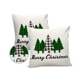 thumbnail image 1 of Pack of 2 Outdoor Pillow Covers, Black White Green Checked Christmas Tree Waterproof Square Throw Pillowcase Cushion Decorative Pillow Covers for Couch Patio Tent, 24x24 in, 1 of 6