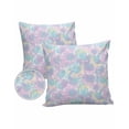 thumbnail image 1 of Pack of 2 Outdoor Pillow Covers, Blue Pink Watercolor Ethnic Style Abstract Art Waterproof Square Throw Pillowcase Cushion Decorative Pillow Covers for Couch Patio Tent, 16x16 in, 1 of 6