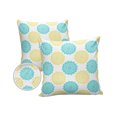 thumbnail image 1 of Pack of 2 Outdoor Pillow Covers, Bohemia Teal Green Yellow Mandala Flower Pattern Waterproof Square Throw Pillowcase Cushion Decorative Pillow Covers for Couch Patio Tent, 20x20 in, 1 of 6