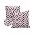 thumbnail image 1 of Pack of 2 Outdoor Pillow Covers, Boho Moroccan Pink Black and White Geometric Waterproof Square Throw Pillowcase Cushion Decorative Pillow Covers for Couch Patio Tent, 18x18 in, 1 of 6