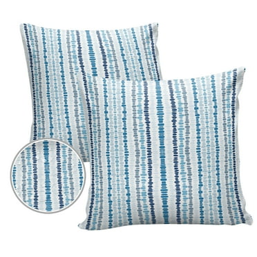 Pack of 2 Outdoor Pillow Covers, Boho Vertical Stripes Watercolor Waterproof Square Throw Pillowcase Cushion Decorative Pillow Covers for Couch Patio Tent, 26x26 in