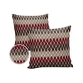 thumbnail image 1 of Pack of 2 Outdoor Pillow Covers, Brown Red Mid Century Retro Pattern Waterproof Square Throw Pillowcase Cushion Decorative Pillow Covers for Couch Patio Tent, 18x18 in, 1 of 6