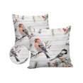 thumbnail image 1 of Pack of 2 Outdoor Pillow Covers, Christmas Robins on Pine Tree Winter Berry Wood Grain Waterproof Square Throw Pillowcase Cushion Decorative Pillow Covers for Couch Patio Tent, 26x26 in, 1 of 6