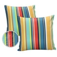 thumbnail image 1 of Pack of 2 Outdoor Pillow Covers, Colorful Stripes Yellow Teal Red Blue Wood Texture Waterproof Square Throw Pillowcase Cushion Decorative Pillow Covers for Couch Patio Tent, 20x20 in, 1 of 6