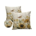 thumbnail image 1 of Pack of 2 Outdoor Pillow Covers, Cool Sunflower Betterfly Wood Grain Pattern Waterproof Square Throw Pillowcase Cushion Decorative Pillow Covers for Couch Patio Tent, 20x20 in, 1 of 6