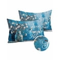 thumbnail image 1 of Pack of 2 Outdoor Pillow Covers, Cotton Glass Vase Navy Blue Retro Oil Painting Waterproof Square Throw Pillowcase Cushion Decorative Pillow Covers for Couch Patio Tent, 20x12 in, 1 of 6
