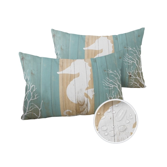 Pack of 2 Outdoor Pillow Covers, Custom Octopus Steampunk Ocean Waterproof Square Throw Pillowcase Cushion Decorative Pillow Covers for Couch Patio Tent, 20x12 in