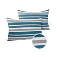 thumbnail image 1 of Pack of 2 Outdoor Pillow Covers, Dark Blue Gray White Waterproof Square Throw Pillowcase Cushion Decorative Pillow Covers for Couch Patio Tent, 20x12 in, 1 of 6