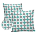 thumbnail image 1 of Pack of 2 Outdoor Pillow Covers, Diamond Lattice Texture Grey Water Color Waterproof Square Throw Pillowcase Cushion Decorative Pillow Covers for Couch Patio Tent, 18x18 in, 1 of 6