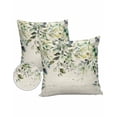 thumbnail image 1 of Pack of 2 Outdoor Pillow Covers, Eucalyptus Leaf Vintage Sage Green Leaves Waterproof Square Throw Pillowcase Cushion Decorative Pillow Covers for Couch Patio Tent, 24x24 in, 1 of 6