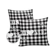 thumbnail image 1 of Pack of 2 Outdoor Pillow Covers, Farm Home Love on Black White Buffalo Plaid Waterproof Square Throw Pillowcase Cushion Decorative Pillow Covers for Couch Patio Tent, 18x18 in, 1 of 6