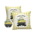 thumbnail image 1 of Pack of 2 Outdoor Pillow Covers, Farm Lemon Truck Fruit Yellow White Lattice Waterproof Square Throw Pillowcase Cushion Decorative Pillow Covers for Couch Patio Tent, 18x18 in, 1 of 6