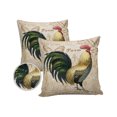 thumbnail image 1 of Pack of 2 Outdoor Pillow Covers, Farm Style Animal Cock and Butterfly Waterproof Square Throw Pillowcase Cushion Decorative Pillow Covers for Couch Patio Tent, 18x18 in, 1 of 6