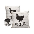 thumbnail image 1 of Pack of 2 Outdoor Pillow Covers, Farmhouse Chicken Eggs Rustic Wood Grain Waterproof Square Throw Pillowcase Cushion Decorative Pillow Covers for Couch Patio Tent, 16x16 in, 1 of 6