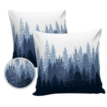 Pack of 2 Outdoor Pillow Covers, Forest Gradient Abstract Blue Purple Waterproof Square Throw Pillowcase Cushion Decorative Pillow Covers for Couch Patio Tent, 20x20 in