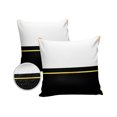 thumbnail image 1 of Pack of 2 Outdoor Pillow Covers, Geometric Modern Art Yellow Stripes White Black Waterproof Square Throw Pillowcase Cushion Decorative Pillow Covers for Couch Patio Tent, 18x18 in, 1 of 6