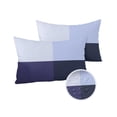thumbnail image 1 of Pack of 2 Outdoor Pillow Covers, Geometric Ombre Gradient Navy Blue Waterproof Square Throw Pillowcase Cushion Decorative Pillow Covers for Couch Patio Tent, 20x12 in, 1 of 6