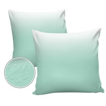 Pack of 2 Outdoor Pillow Covers, Green and White Gradient Waterproof Square Throw Pillowcase Cushion Decorative Pillow Covers for Couch Patio Tent, 20x20 in