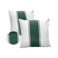 thumbnail image 1 of Pack of 2 Outdoor Pillow Covers, Green White Stripes Minimalist Simple Pattern Waterproof Square Throw Pillowcase Cushion Decorative Pillow Covers for Couch Patio Tent, 20x20 in, 1 of 6