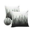 thumbnail image 1 of Pack of 2 Outdoor Pillow Covers, Grey Forest Nature Woodland Tree Misty Forest Silhouette Landscape Waterproof Square Throw Pillowcase Cushion Decorative Pillow Covers for Couch Patio Tent, 26x26 in, 1 of 6