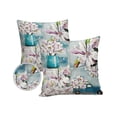 thumbnail image 1 of Pack of 2 Outdoor Pillow Covers, Hand Drawn Magnolia White Flower Print Waterproof Square Throw Pillowcase Cushion Decorative Pillow Covers for Couch Patio Tent, 16x16 in, 1 of 6