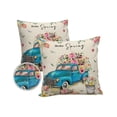 thumbnail image 1 of Pack of 2 Outdoor Pillow Covers, Hello Spring Trucks Loaded with Beautiful Flowers Waterproof Square Throw Pillowcase Cushion Decorative Pillow Covers for Couch Patio Tent, 26x26 in, 1 of 6