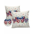 thumbnail image 1 of Pack of 2 Outdoor Pillow Covers, Independence Day American Flag Butterfly Retro Linen Waterproof Square Throw Pillowcase Cushion Decorative Pillow Covers for Couch Patio Tent, 18x18 in, 1 of 6