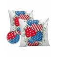 thumbnail image 1 of Pack of 2 Outdoor Pillow Covers, Independence Day USA Flag Love Eucalyptus Leaves Waterproof Square Throw Pillowcase Cushion Decorative Pillow Covers for Couch Patio Tent, 26x26 in, 1 of 6