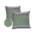 thumbnail image 1 of Pack of 2 Outdoor Pillow Covers, It's Sunday LET'S HUDDLE Gray Background Waterproof Square Throw Pillowcase Cushion Decorative Pillow Covers for Couch Patio Tent, 20x20 in, 1 of 6
