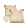 thumbnail image 1 of Pack of 2 Outdoor Pillow Covers, Japanese Pink Cherry Blossoms Floral Yellow Waterproof Square Throw Pillowcase Cushion Decorative Pillow Covers for Couch Patio Tent, 18x18 in, 1 of 6