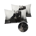 thumbnail image 1 of Pack of 2 Outdoor Pillow Covers, Lovely Animal Panda Sitting on The Chair Waterproof Square Throw Pillowcase Cushion Decorative Pillow Covers for Couch Patio Tent, 20x12 in, 1 of 6