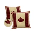 thumbnail image 1 of Pack of 2 Outdoor Pillow Covers, Maple Leaf Red Black Plaid Pattern Waterproof Square Throw Pillowcase Cushion Decorative Pillow Covers for Couch Patio Tent, 26x26 in, 1 of 6