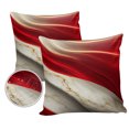 thumbnail image 1 of Pack of 2 Outdoor Pillow Covers, Marble Red Golden Abstract Art Texture Waterproof Square Throw Pillowcase Cushion Decorative Pillow Covers for Couch Patio Tent, 16x16 in, 1 of 6