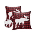 thumbnail image 1 of Pack of 2 Outdoor Pillow Covers, Merry Christmas Buffalo Plaid Red and Black Elk Snowflake Waterproof Square Throw Pillowcase Cushion Decorative Pillow Covers for Couch Patio Tent, 24x24 in, 1 of 6