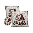 thumbnail image 1 of Pack of 2 Outdoor Pillow Covers, Merry Christmas Gnome Floral Border Cotton And Linen Waterproof Square Throw Pillowcase Cushion Decorative Pillow Covers for Couch Patio Tent, 26x26 in, 1 of 6