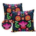 thumbnail image 1 of Pack of 2 Outdoor Pillow Covers, Mexico Colorful Mystic Floral Pattern Waterproof Square Throw Pillowcase Cushion Decorative Pillow Covers for Couch Patio Tent, 24x24 in, 1 of 6