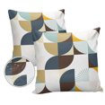 thumbnail image 1 of Pack of 2 Outdoor Pillow Covers, Mid Century Abstract Orange Brown Geometric Pattern Waterproof Square Throw Pillowcase Cushion Decorative Pillow Covers for Couch Patio Tent, 20x20 in, 1 of 6